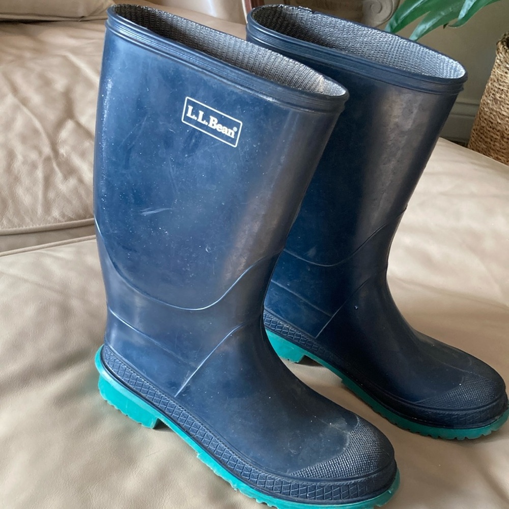L.L. Bean Blue and Teal Rain Boots